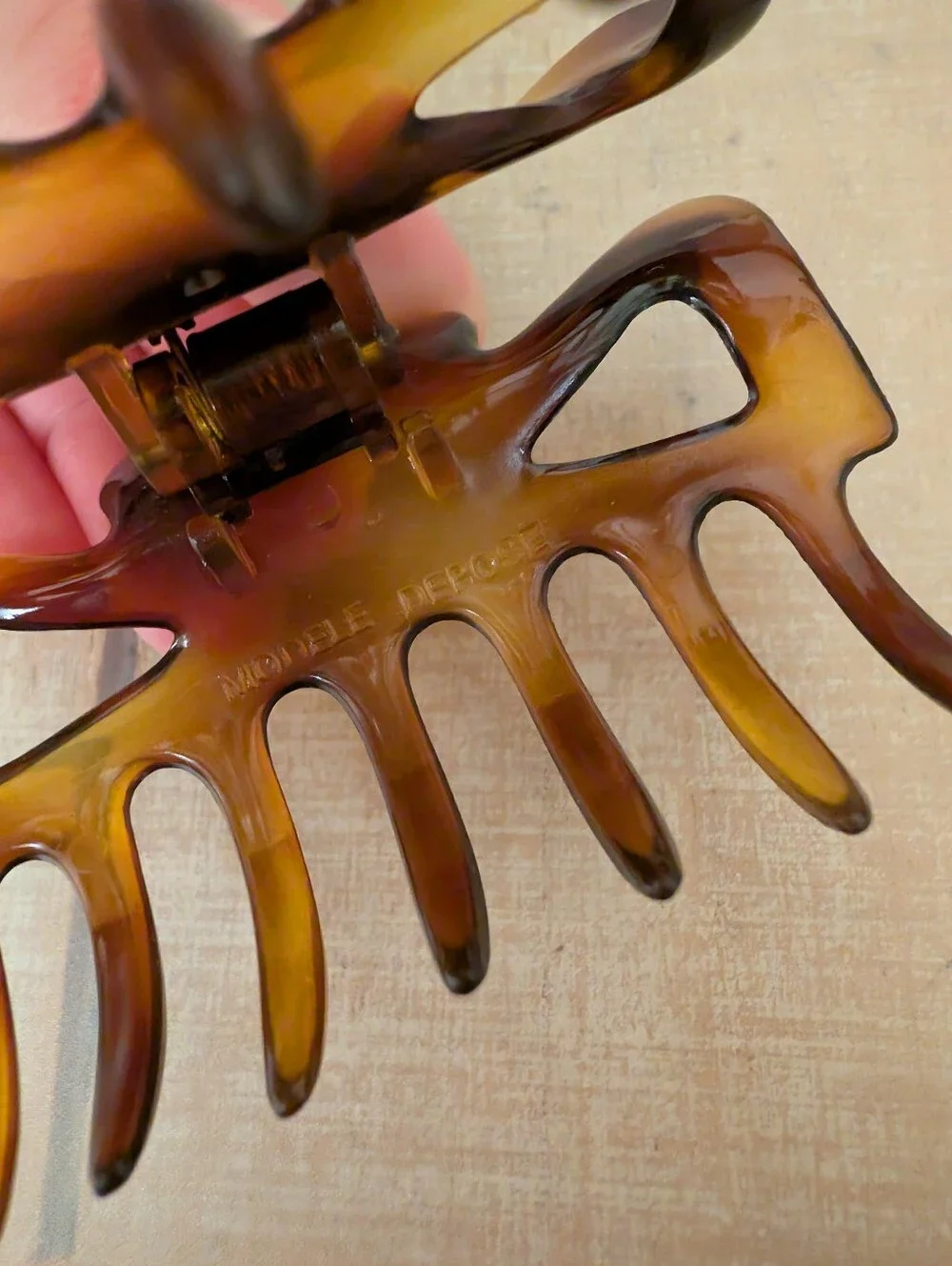Vintage 90s Classic French Molded Claw Clip